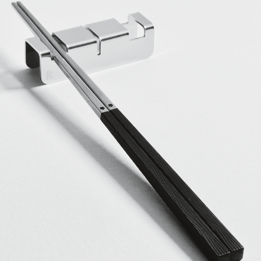 Stainless Steel Chopsticks + Flatware Rests — Complete Dining Bundle